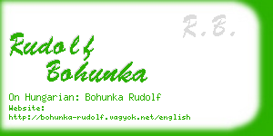 rudolf bohunka business card